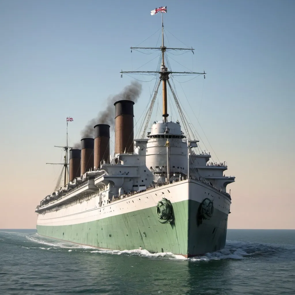 Prompt: H.M.H.S Britannic But with a navy mine