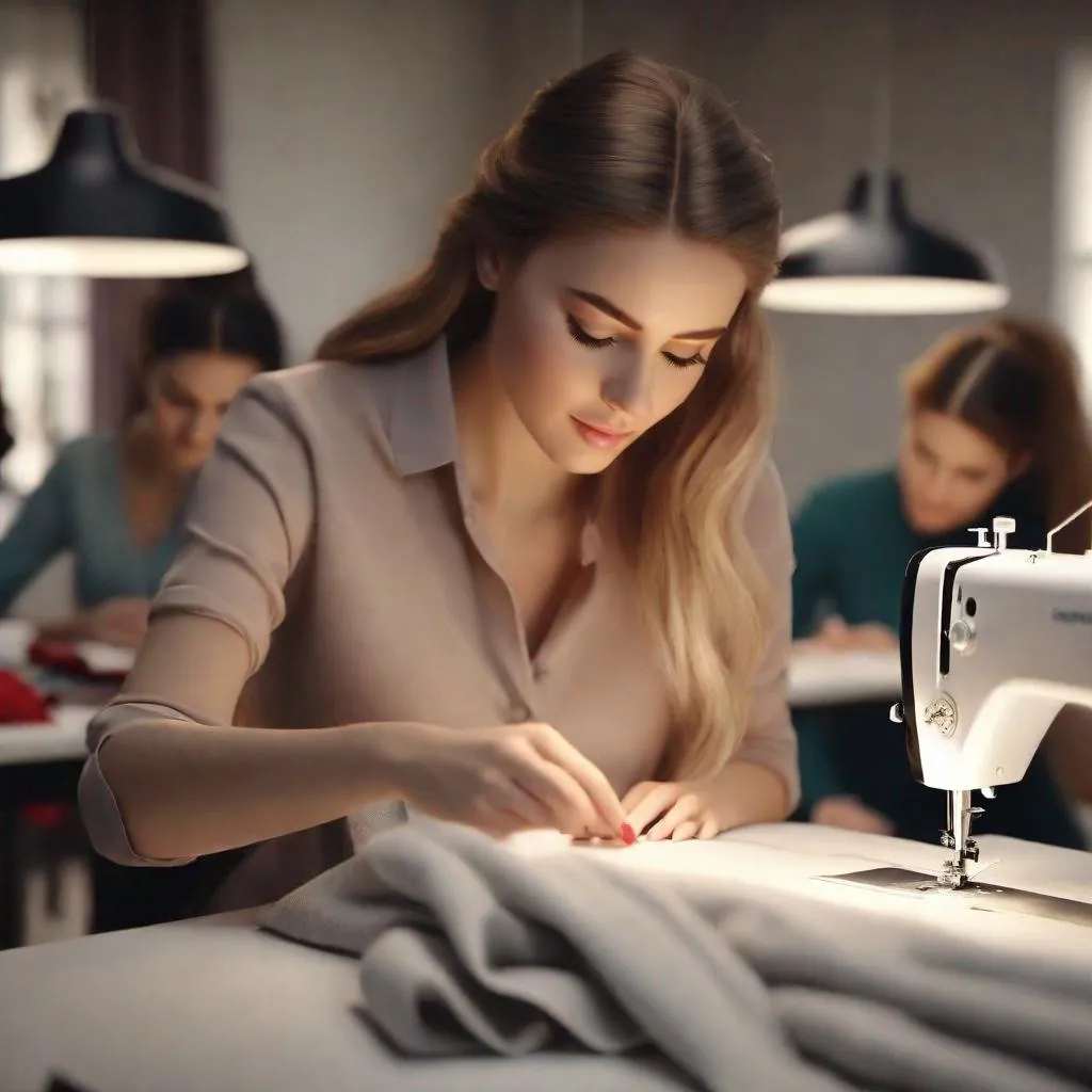Prompt: Women at a finishing school learning sewing during sewing class, photorealistic render, ultra realistic hd render, beautiful women learning sewing during seeing class, photorealistic image