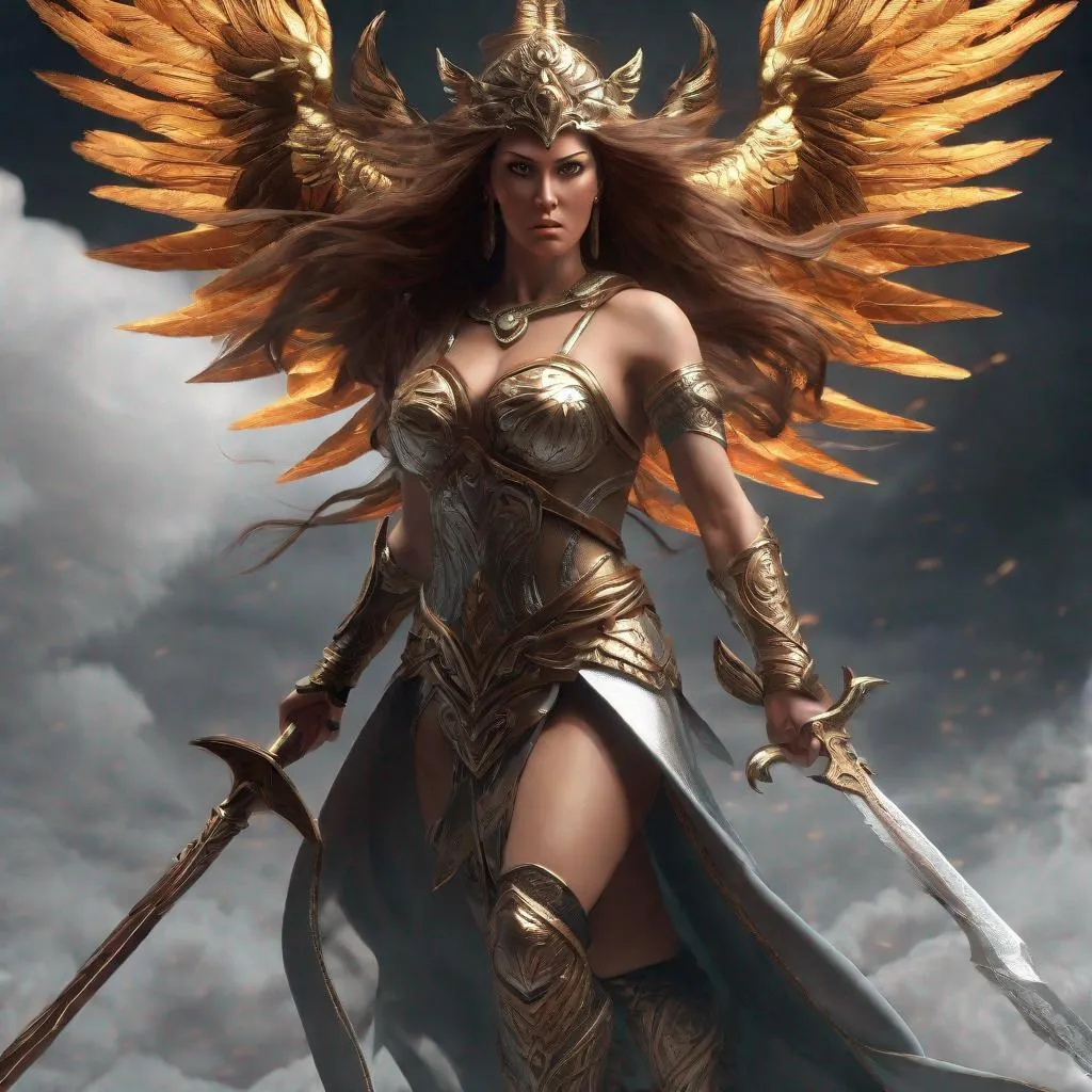 Prompt: Wrath of Female Goddess, Angry Goddess, Warrior Goddess,photorealistic render