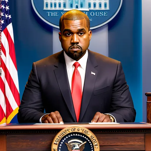 Prompt: kanye west as president



