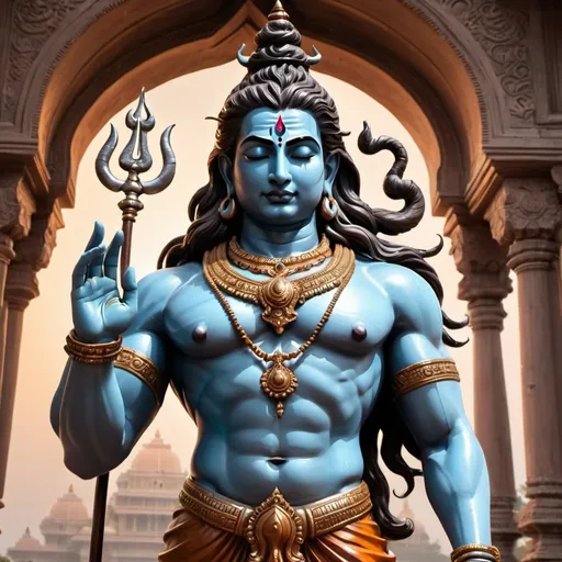 Prompt: a stunning dynamic pose full body of two celestial Hindu god lord shiva in peace, passionate love, intricate, perfect face, 8k highly professionally detailed, background of a huge palace in the sky, hdr, CGSociety, dark fantasy, futuristic, dynamic lighting, smooth, elegant, sharp focus, art by artgerm and greg rutkowski, hindu god hindu god hindooo god hindu gods