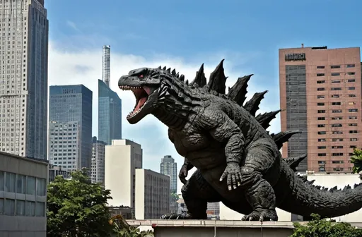 Prompt: Add godzilla 