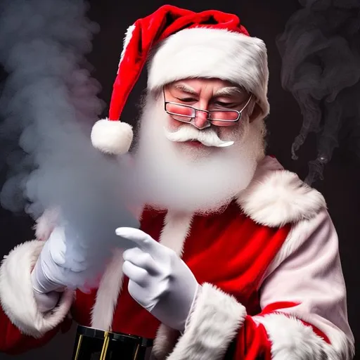 Prompt: Santa Vaping