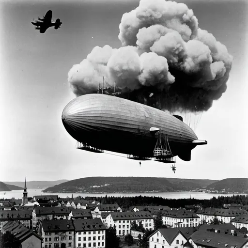 Prompt: Zeppelin bombing oslo