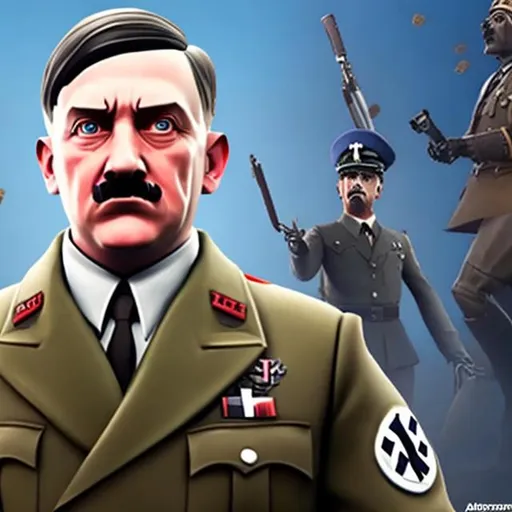 Prompt: Adolf Hitler new fortnite skin
