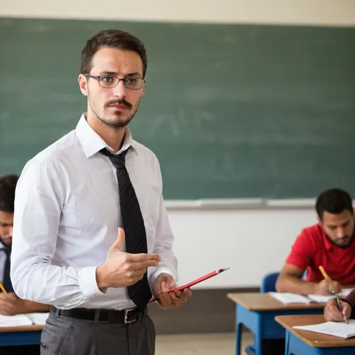 Prompt: Men Teacher in class