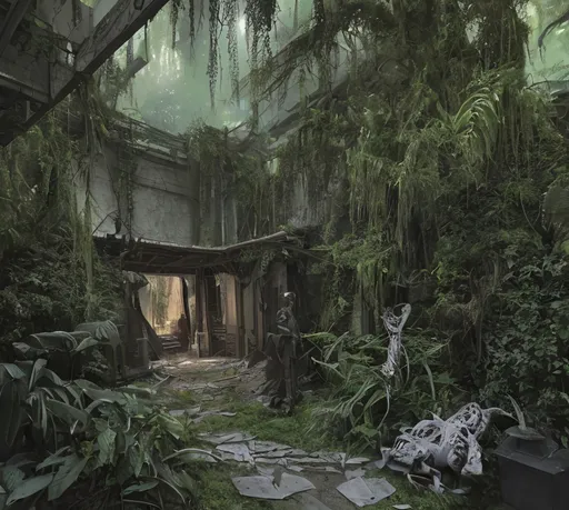 Prompt:  radioactive glow, very detailed, cinematic, cinematic lighting, ultra detailed, exotic, vivid detail, beautiful soft lighting, life like, photorealism, studio lighting, fantasy, dark, morbide, overgrown, mossy, retro-futuristic, post-apocalyptic, sci-fi, industrial design, shrine made at construction machine, dirt, jungle, dirty, view from side, photorealistic, high density of details, object rendering, retro-futuristic, post-apocalyptic, industrial design, dirt, dirty, view from side, photorealistic, high density of details, object rendering, realistic, award wining photogrpahy, wide angle, sewers,