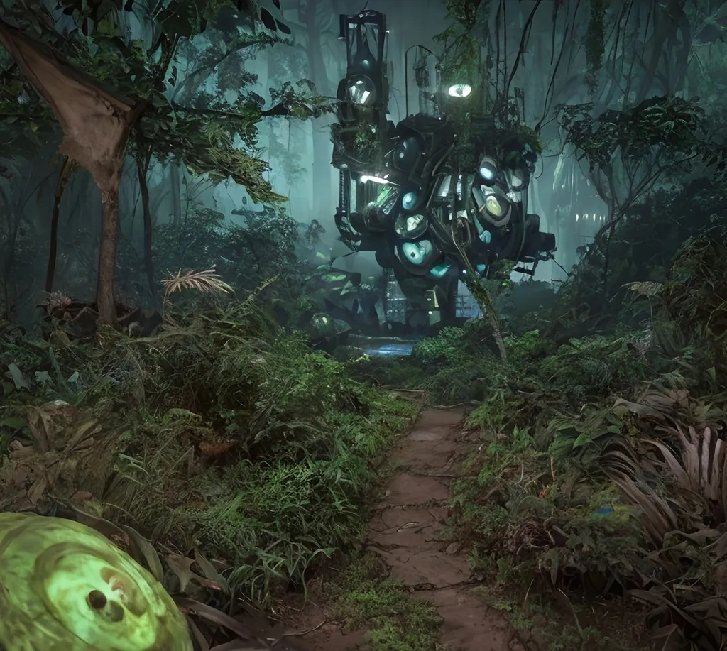 Prompt:  radioactive glow, very detailed, cinematic, cinematic lighting, ultra detailed, exotic, vivid detail, beautiful soft lighting, life like, photorealism, studio lighting, fantasy, dark, morbide, overgrown, mossy, retro-futuristic, post-apocalyptic, sci-fi,  underground city, industrial design, dirt, jungle, dirty, view from side, photorealistic, high density of details, object rendering, retro-futuristic, post-apocalyptic, industrial design, dirt, dirty, view from side, photorealistic, high density of details, object rendering, realistic, award wining photogrpahy, wide angle, sewers, night time, claire obscure, 