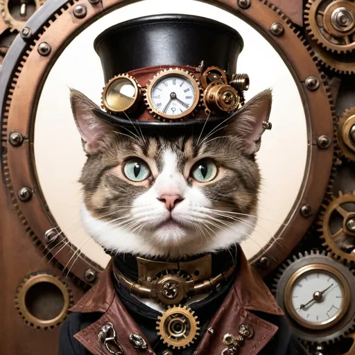 Prompt: Cat Miggles steampunk 
