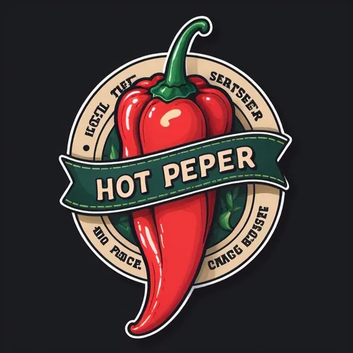 Prompt: hot pepper with badge design for tshirt