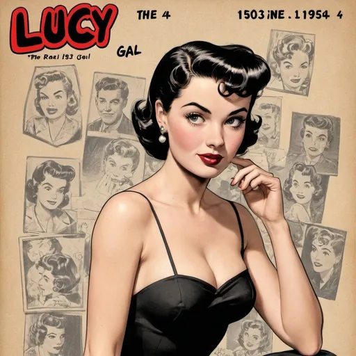 Prompt: Lucy: The Real Gone Gal (1953-1954) approved comic, pulp style