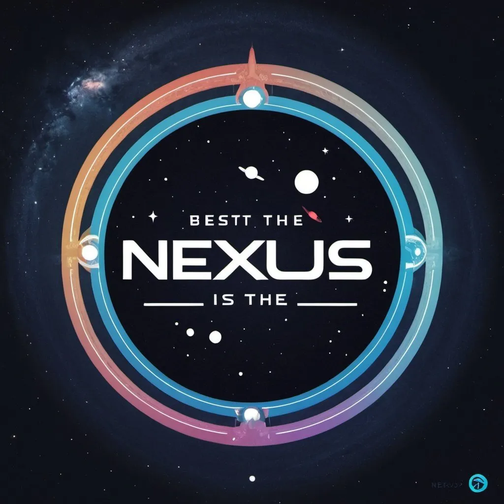 Prompt: Space themed circle with the words "nexus tag is the best" is the best