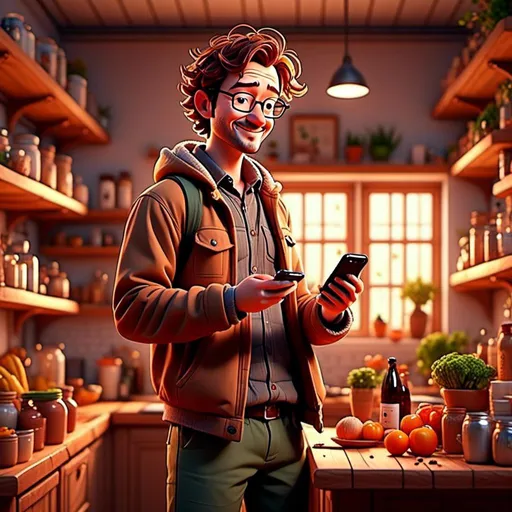 Prompt: <mymodel>

Thomas, m standing in front off half filled pantry, , looking at his phone), happy expression, making a shopping list on his phone,   cozy ambiance, modern kitchen pantry, open half filled fridge and pantry, minimalistic design elements, warm lighting, soft color tones, inviting atmosphere, culinary inspiration, ultra-detailed, high-resolution, realistic textures, comfortable and relaxed environment.

