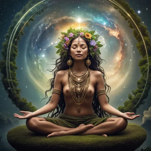 Prompt: Create an imagine of Gaia’s devotees practicing 