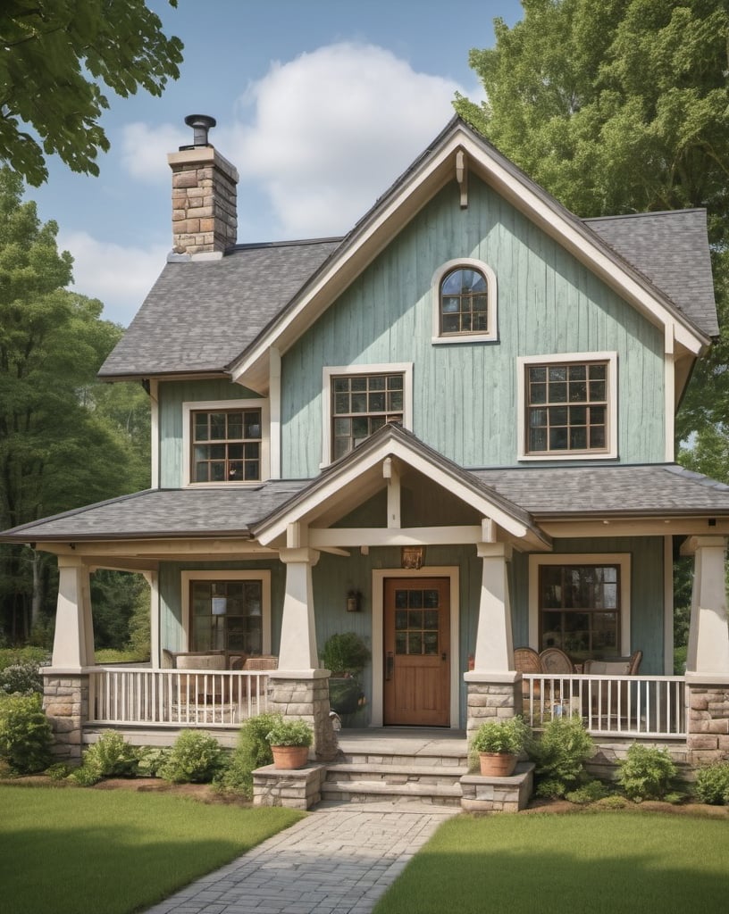 Prompt: cottage style house, commercial photograph, professional, high quality, highly detailed, detailed texture