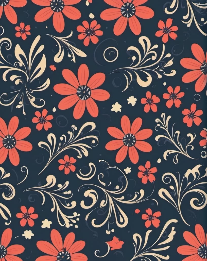 Prompt: floral patterns design, vector, print on demand, POD, clean background