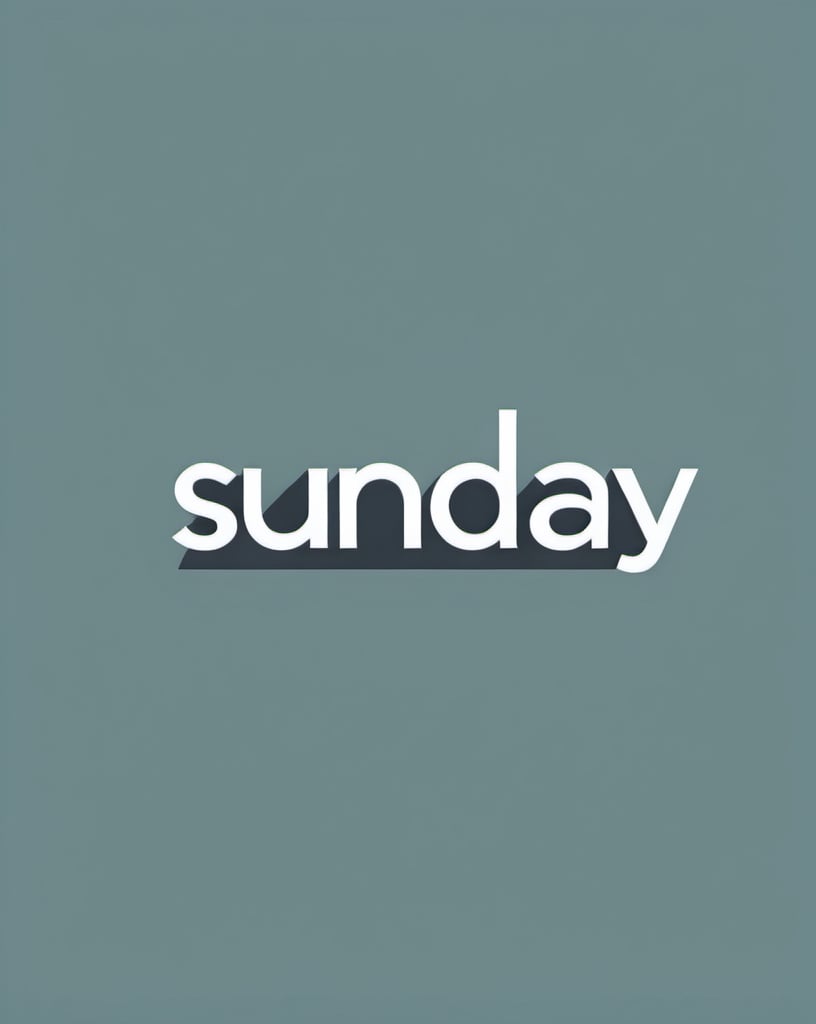 Prompt: minimalist text design, accurately printing text "sunday", vector, flat, print on demand, POD, clean background