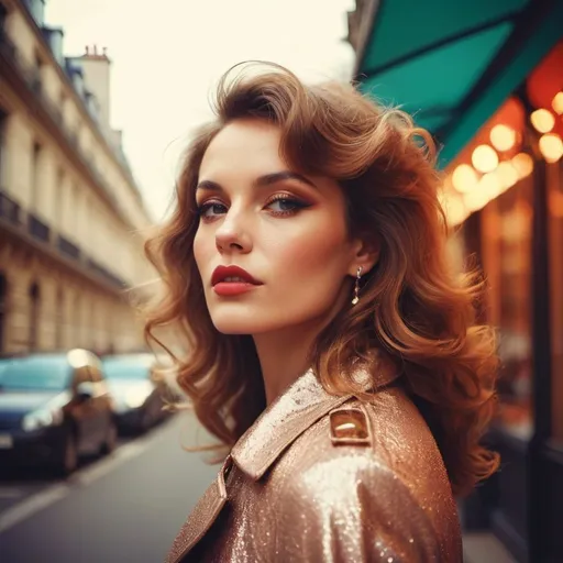 Prompt: Glamour photography of woman in paris in the style of Guy Aroch, artistic portrait profile picture