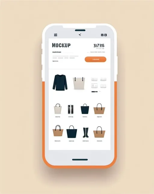 Prompt: shopping app user interface layout mockup, simplistic, vector, 2d