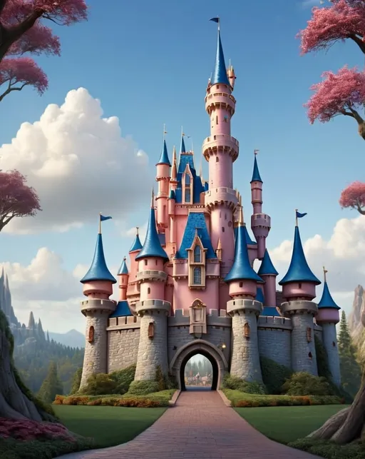 Prompt: Disney style fairly tale castle