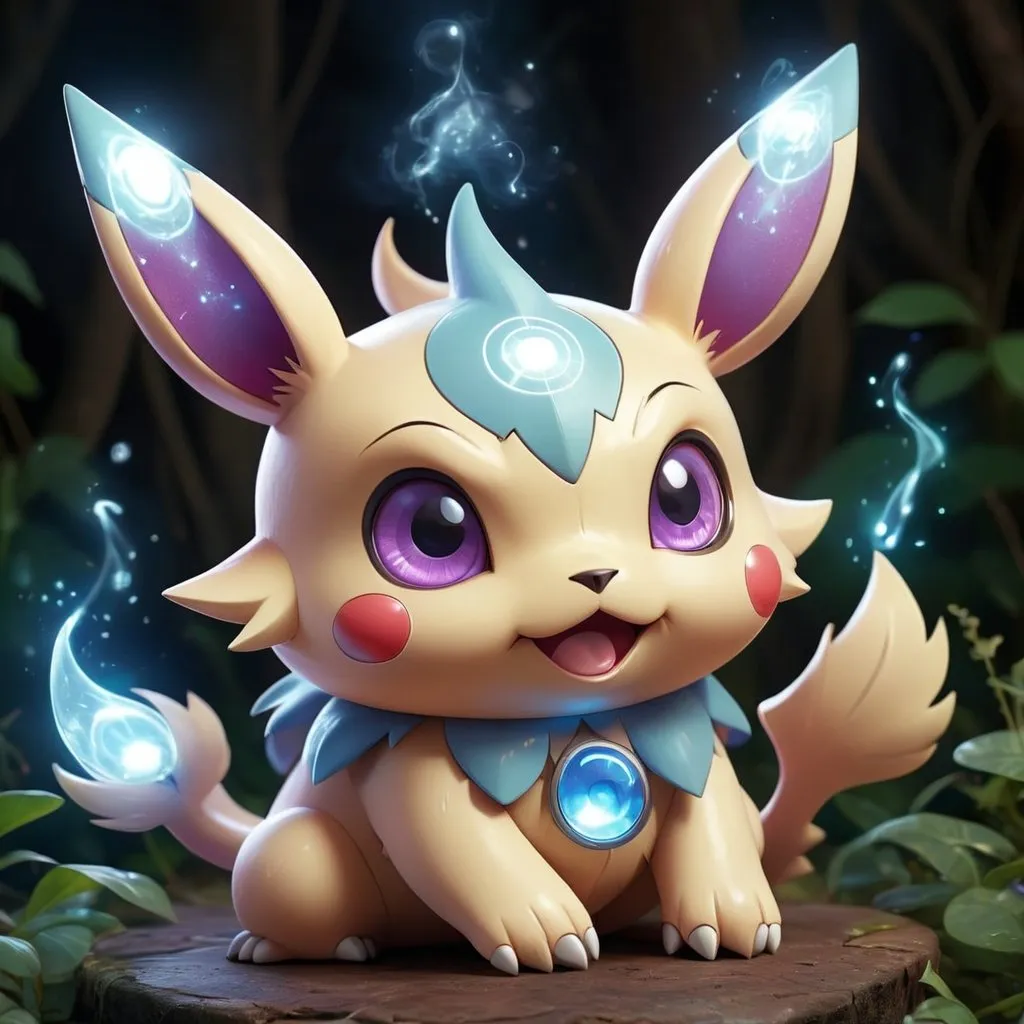 Prompt: mystic pokemon, cute and mysterious magical, neutral expression, magical effects, whimsical, enchanting effects, highly detailed, highres