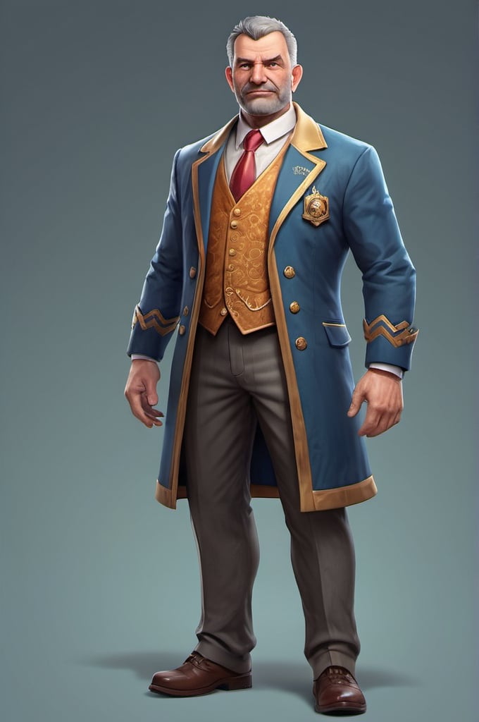 Prompt: city mayor, game character, game npc, digital illustration, full body, high resolution, detailed texture, high quality,  clean background