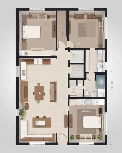 Prompt: Studio apartment floorplan, 2D vector illustrations, high quality, detailed layout, modern design, professional style, minimalistic, precise lines, clean and crisp, organized space, neutral color palette, top-notch, well-crafted, artistic floorplan, spacious layout, accurate representation, high-res, polished, architectural, detailed apartment, clear and precise, professional vector illustration, organized and efficient, minimalistic design
