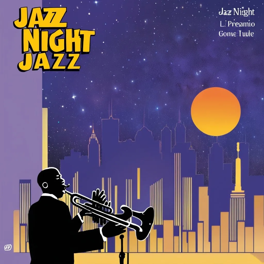 Prompt: Jazz night album cover
