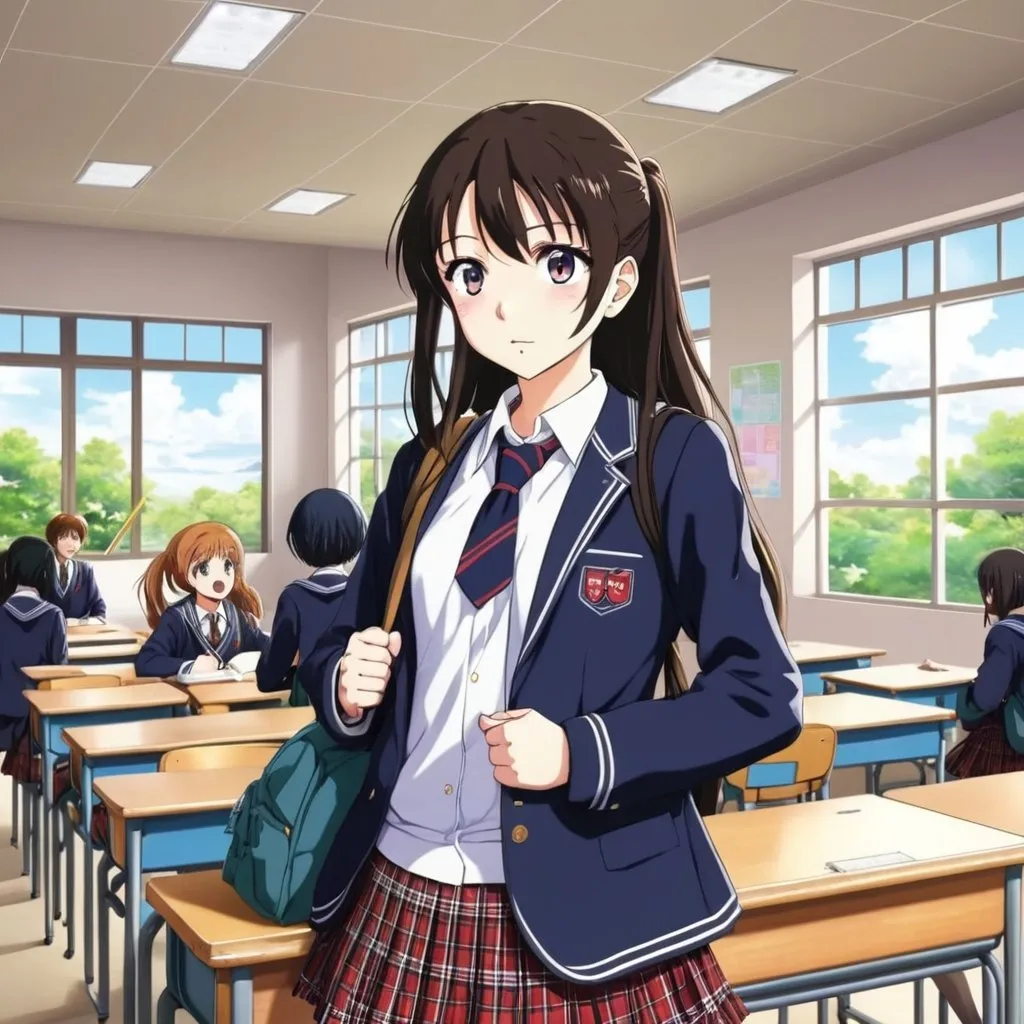 Prompt: school life anime
