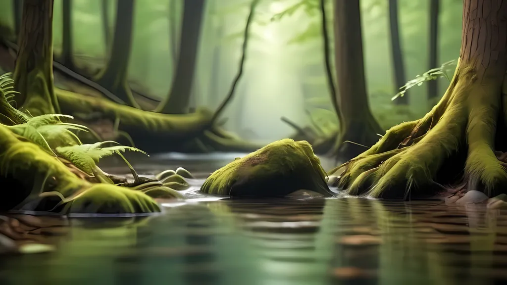 Prompt: 4K img forest RELAX  water 