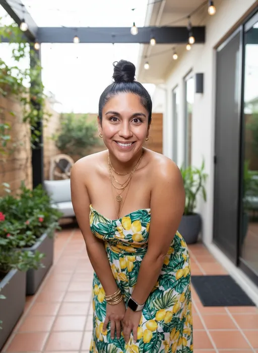 Prompt: Create an AI twin of Annabel Gomez, also known as TopKnotLatina — a chic Latina fashion and lifestyle influencer from San Antonio, Texas. She’s warm, confident, and playful with a polished, camera-ready look. Style her with glossy brunette hair in a top knot, soft glam makeup, and trendy outfits from Amazon fashion. The vibe should feel modern, feminine, and approachable — perfect for Instagram and TikTok content.