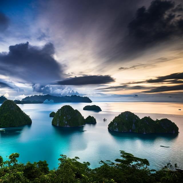 Prompt: landscape photograph, realistic, HDR, raja ampat, papua