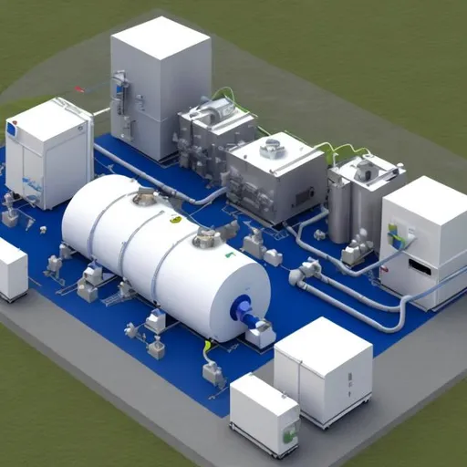 Prompt: generate a hydrogen energy storage system with gas turbine and electrolyzer