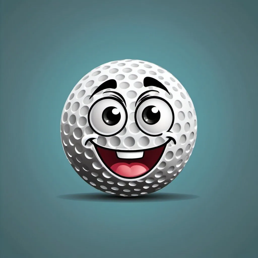 Prompt: create a cartoon golf ball that is cartoon character  