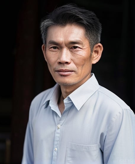 Prompt: a asia man's portrait close-up