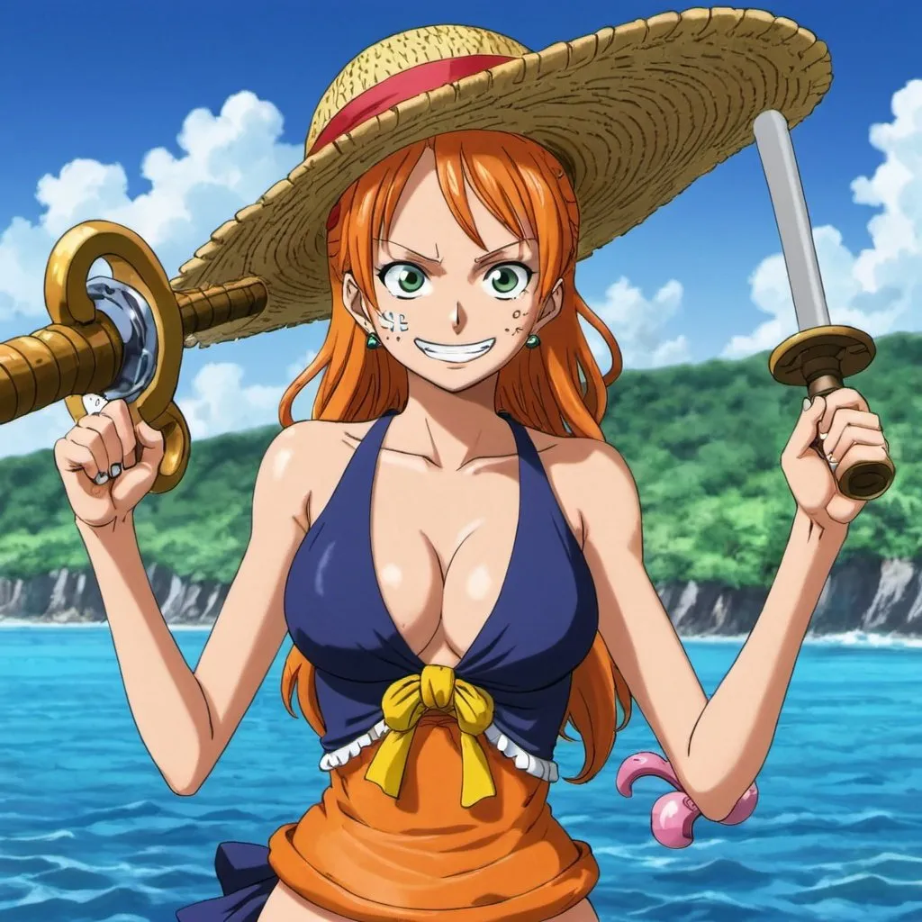 Prompt: one piece nami 
