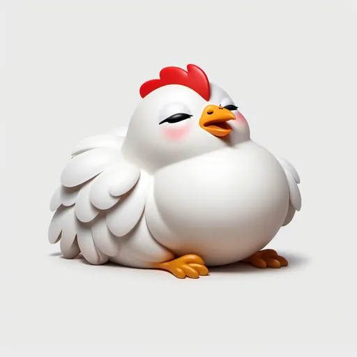 Prompt: A sleeping chicken emoji. It is white and red.
Zzzz coming out indicating sleep