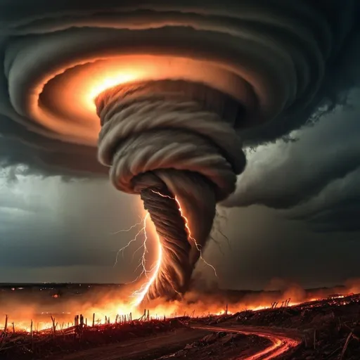 Prompt: tornado in hell