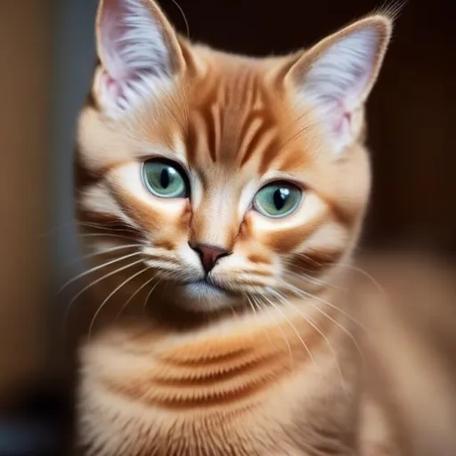 Prompt: Cat, Shorthair， all golden fur, cute , shining, big pupil