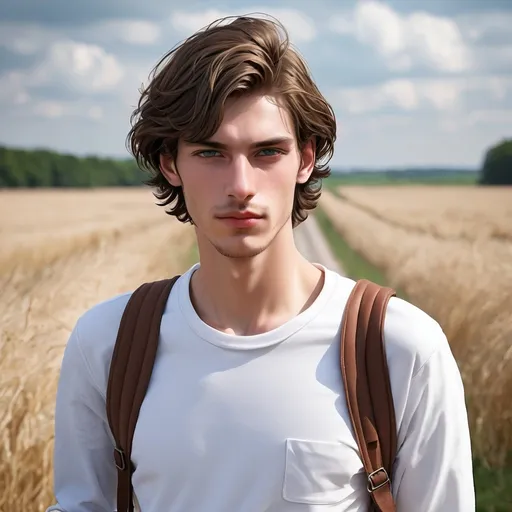 Prompt: A young french man portrait in Midjourney <mymodel> style, ...