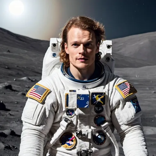 Prompt: Sam Heughan on the moon
