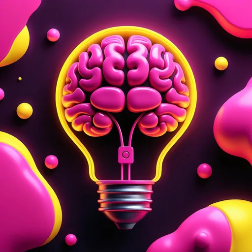 Prompt: (accurately spelled text "Channel for Quizzes"), vibrant yellow and neon pink color palette, fantasy brain design, glowing light bulb, engaging and playful atmosphere, high detail, modern layout, illustrative elements, eye-catching background, perfect for a YouTube banner, bold typography, 4K resolution, dynamic composition, inviting and cheerful vibe.