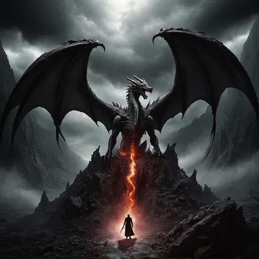 Prompt:  dark fantasy, evil, dragon, valley of death, angel of death, reality, passion, 