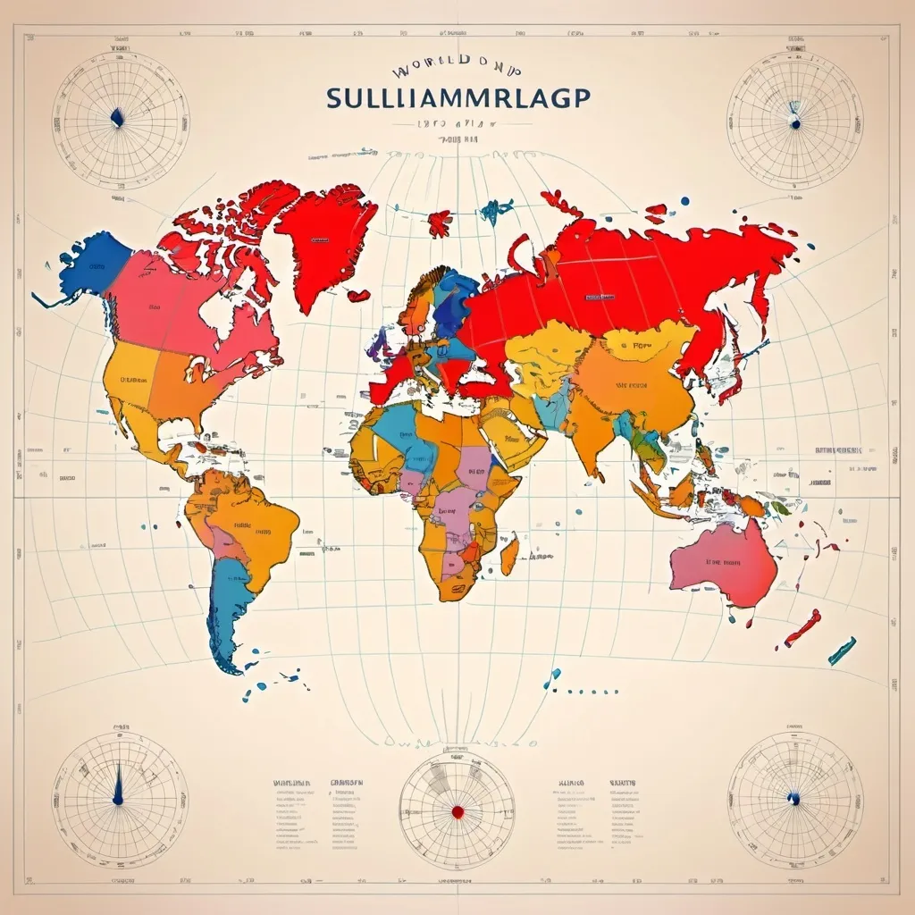 Prompt: world map with grid