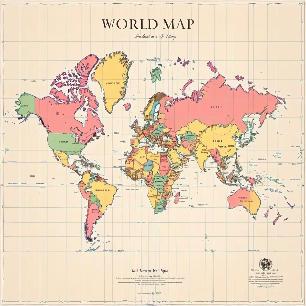 Prompt: world map with grid