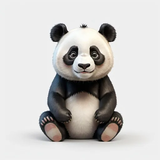 Prompt: 2d 
panda standing on 2 legs on a transparent background
