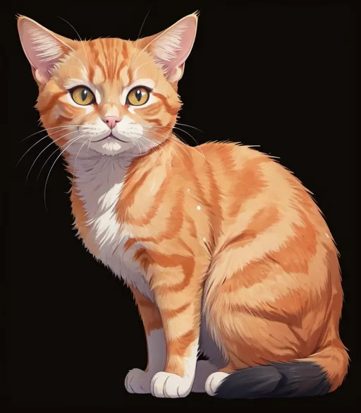 Prompt: A cute anime of the attached oriental short hair orange cat - cat face needs to be more angular


