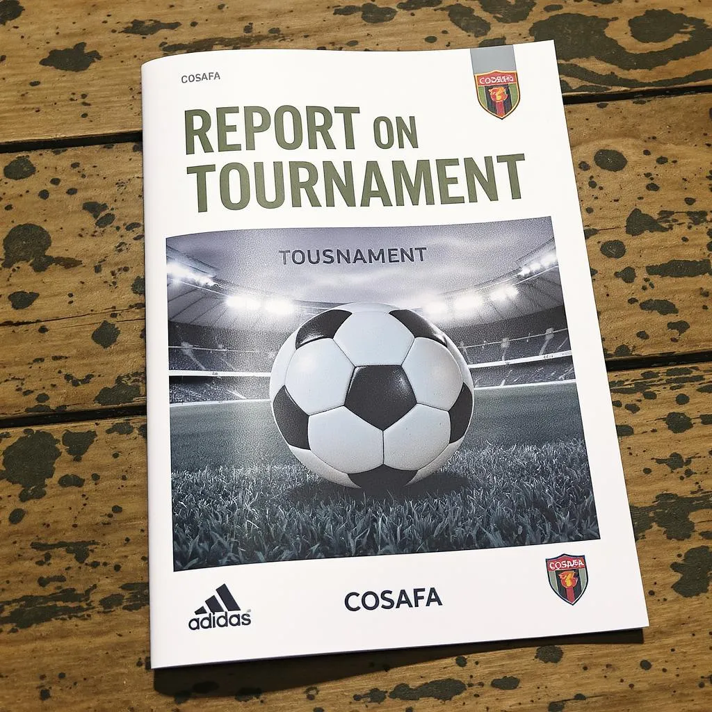 Prompt: Design a Cover Page for Report on a soccer tournament for Cosafa

