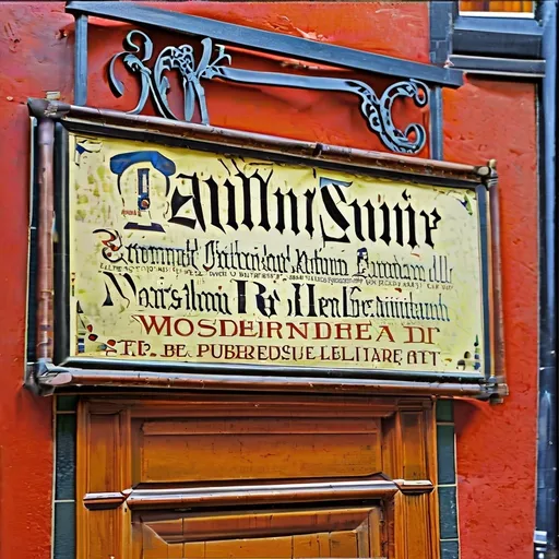 Prompt: A really old pub ad sign in latin