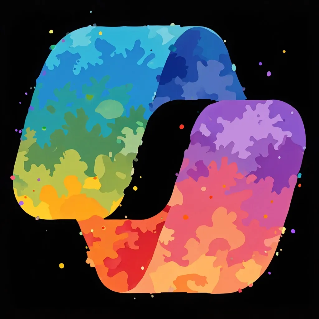 Prompt: Create a replica of the microsoft copilot logo. This should look exactly the same as the original, but in a concept art design.